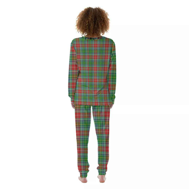 Scottish Muirhead Clan Tartan Pajama Set Women Back Side Tartan Plaid