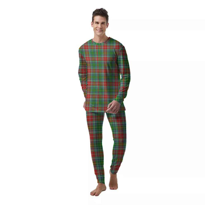 Scottish Muirhead Clan Tartan Pajama Set  Men Front Side Tartan Plaid