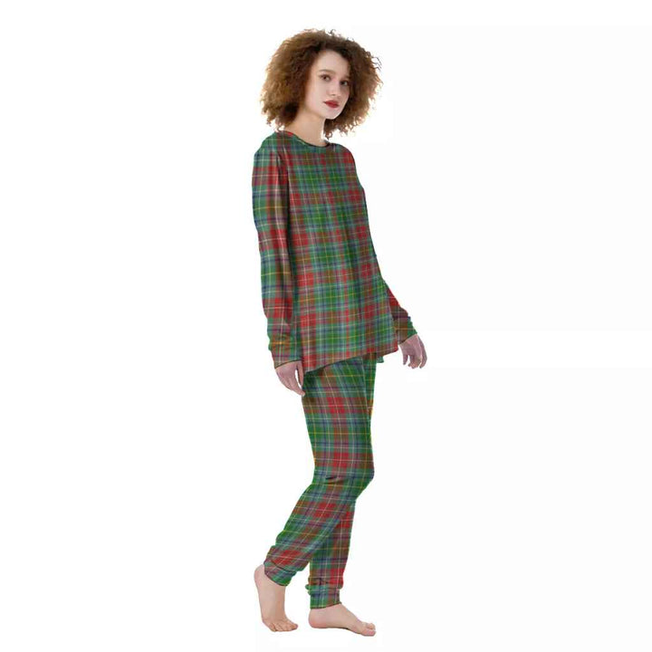 Scottish Muirhead Clan Tartan Pajama Set Women Front Side Tartan Plaid