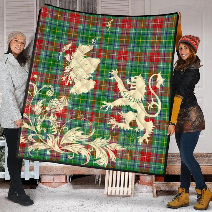 Scottish Muirhead Clan Tartan Quilt Rampant Lion with Thistle Tartan Plaid 2
