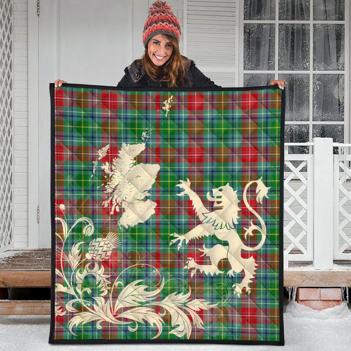 Scottish Muirhead Clan Tartan Quilt Rampant Lion with Thistle Tartan Plaid 3
