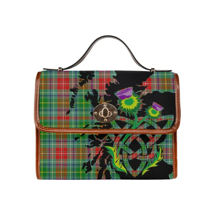 Scottish Muirhead Clan Tartan Waterproof Canvas Bag With Thistle Tartan Plaid 2