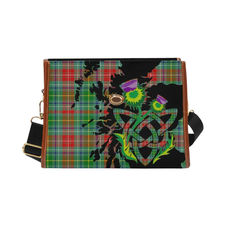 Scottish Muirhead Clan Tartan Waterproof Canvas Bag With Thistle Tartan Plaid 1