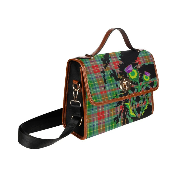 Scottish Muirhead Clan Tartan Waterproof Canvas Bag With Thistle Tartan Plaid 3
