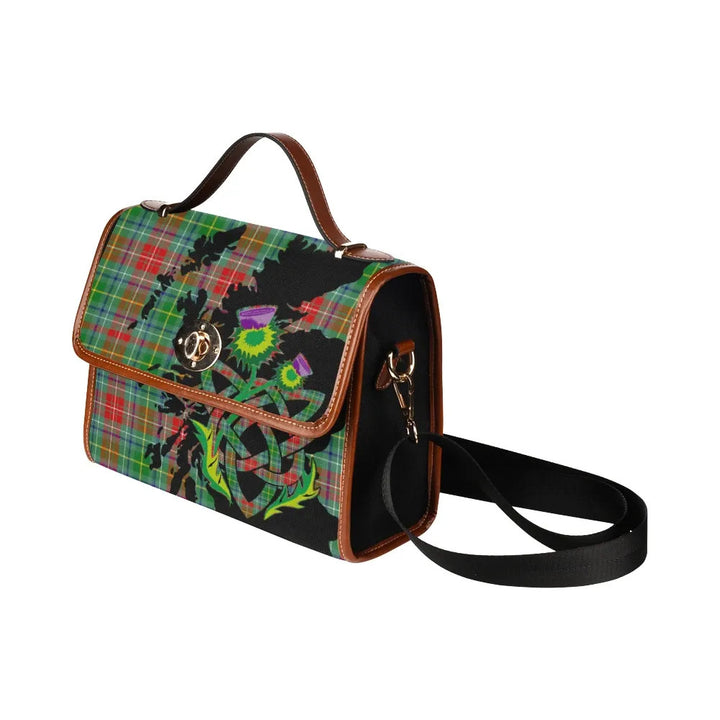 Scottish Muirhead Clan Tartan Waterproof Canvas Bag With Thistle Tartan Plaid 4