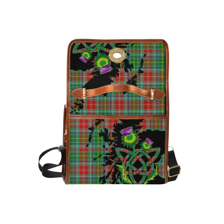 Scottish Muirhead Clan Tartan Waterproof Canvas Bag With Thistle Tartan Plaid 6