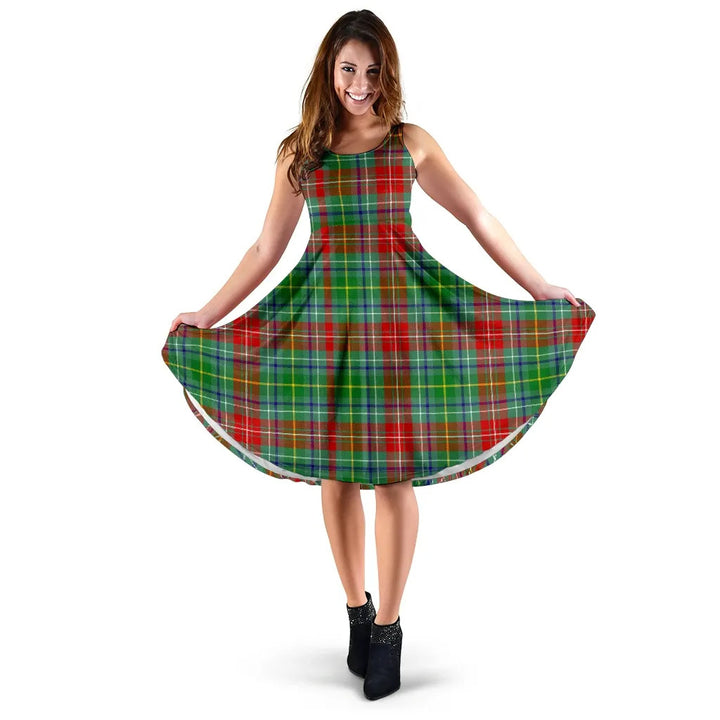Scottish Muirhead Clan Tartan Women Midi Dress