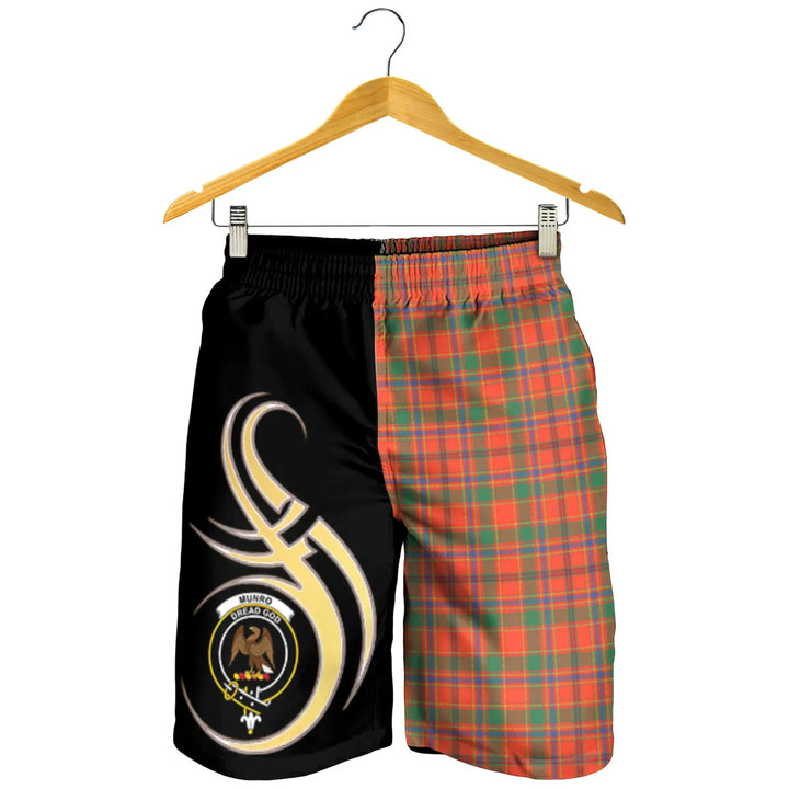 Scottish Munro Ancient Clan Crest Tartan Believe in Me Men's Shorts