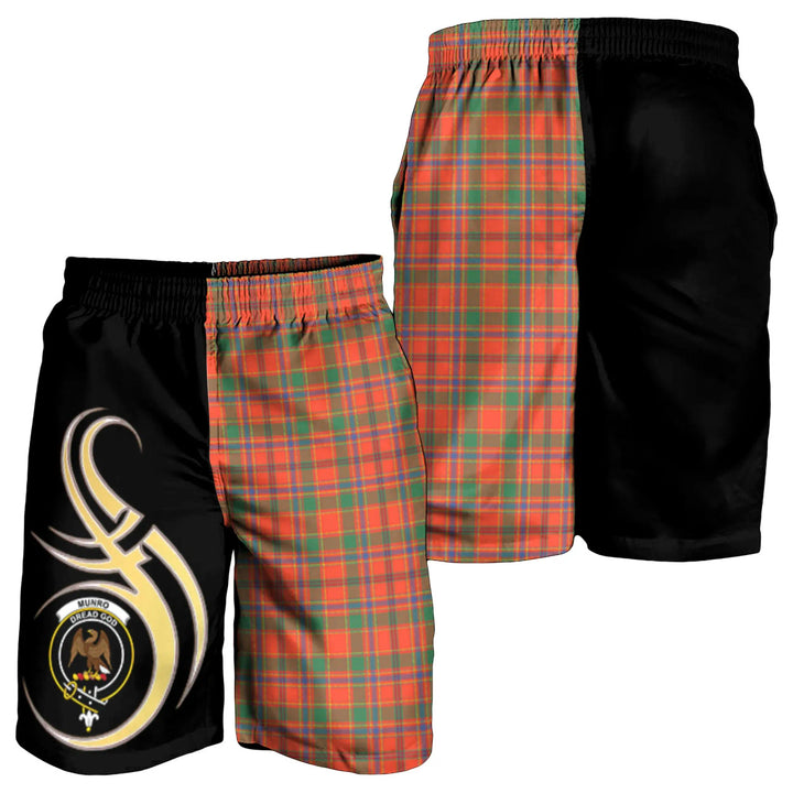 Scottish Munro Ancient Clan Crest Tartan Believe in Me Men's Shorts