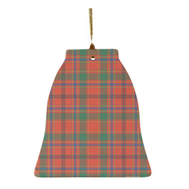 Scottish Munro Ancient Clan Tartan Ceramic Ornament Bell Shape Tartan Plaid