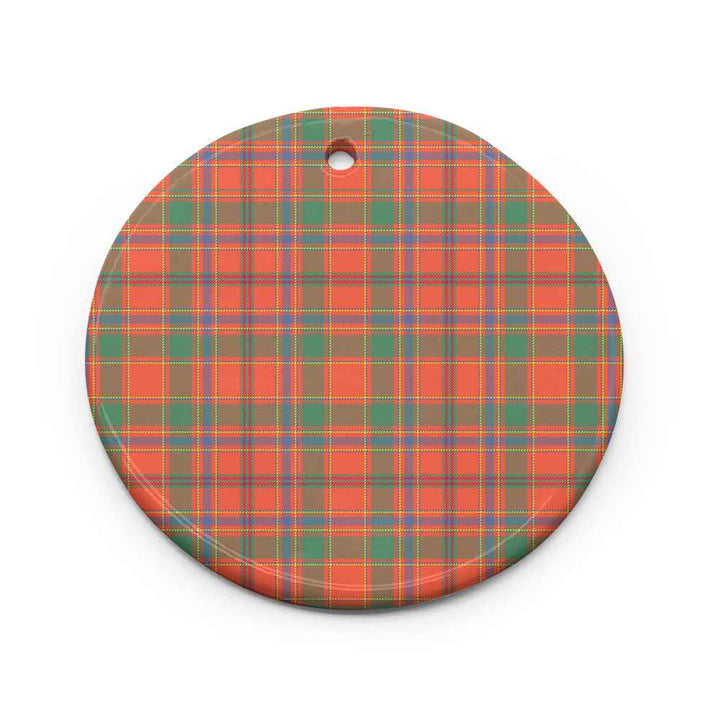 Scottish Munro Ancient Clan Tartan Ceramic Ornament Circle Shape Tartan Plaid