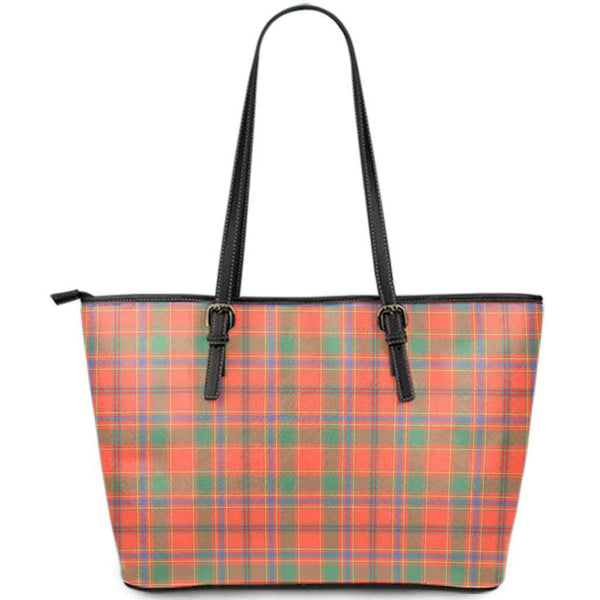 Scottish Munro Ancient Clan Tartan Leather Tote Tartan Plaid