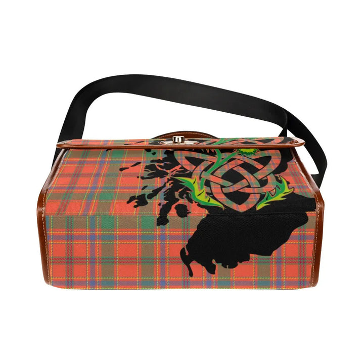 Scottish Munro Ancient Clan Tartan Waterproof Canvas Bag With Thistle Tartan Plaid 5