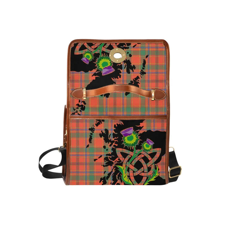 Scottish Munro Ancient Clan Tartan Waterproof Canvas Bag With Thistle Tartan Plaid 6