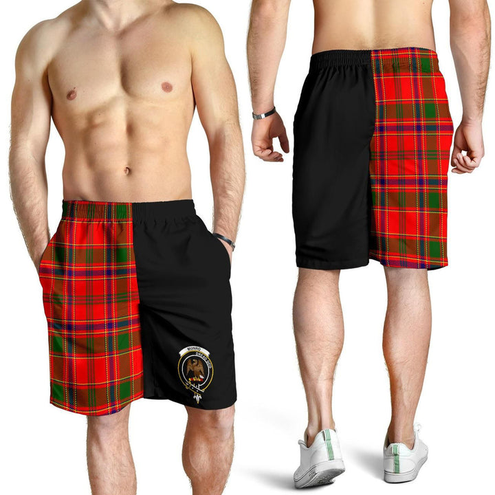 Scottish Munro Clan Crest Tartan Half of Me Men's Shorts