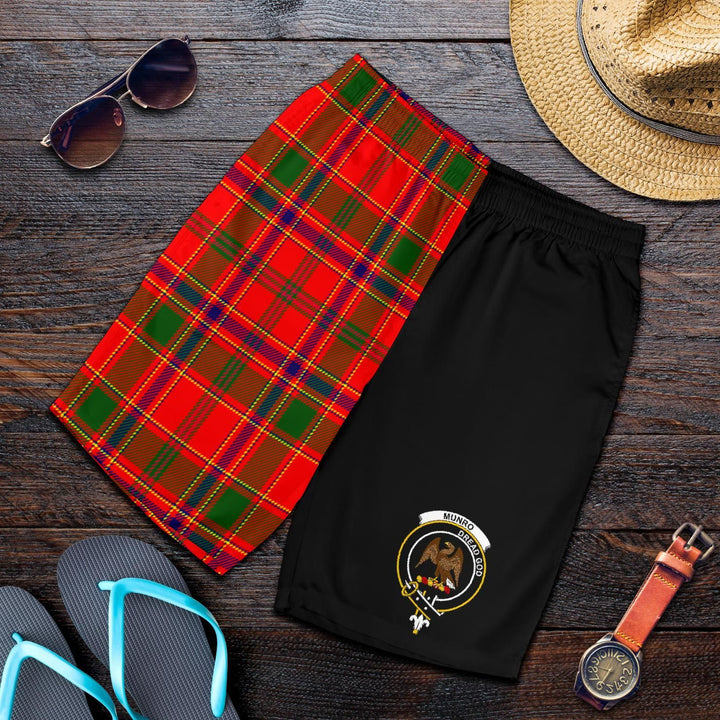 Scottish Munro Clan Crest Tartan Half of Me Men's Shorts