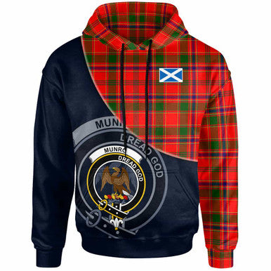Scottish Munro Clan Crest Tartan Hoodie - Bend Style Front Side Tartan Plaid