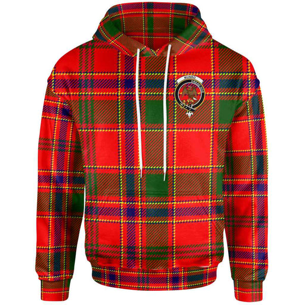 Scottish Munro Clan Crest Tartan Hoodie Front Side Tartan Plaid