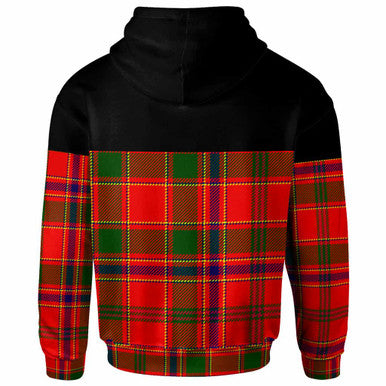 Scottish Munro Clan Crest Tartan Hoodie - Horizontal Style Back Side Tartan Plaid