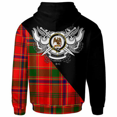 Scottish Munro Clan Crest Tartan Hoodie - Military Logo Back Side Tartan Plaid