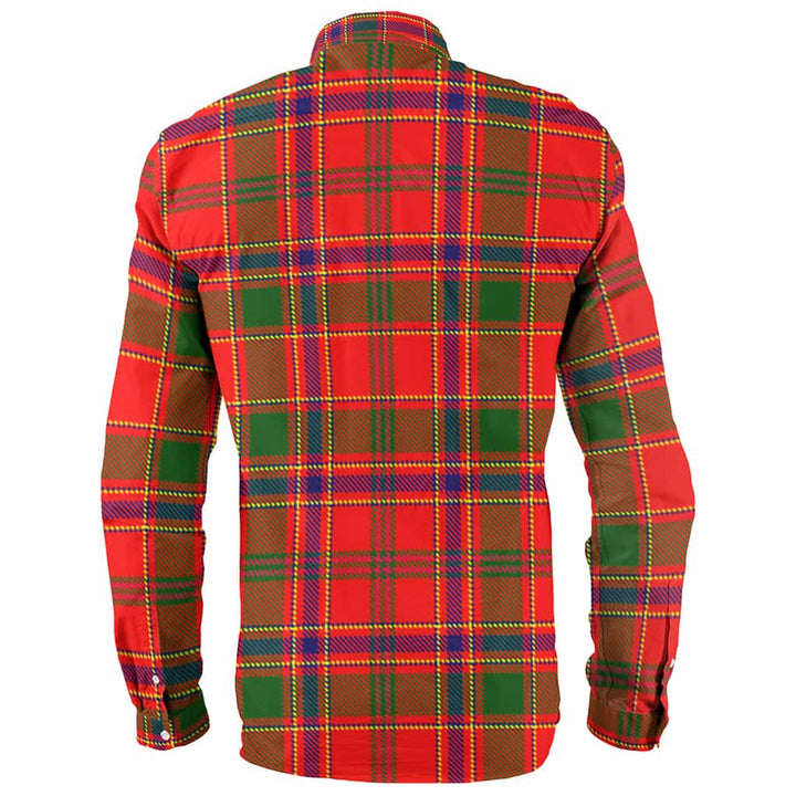 Scottish Munro Clan Crest Tartan Long Sleeve Shirt Back Side Tartan Plaid
