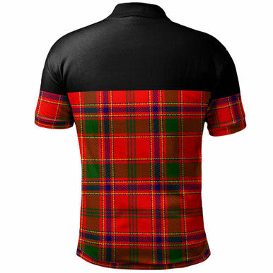 Scottish Munro Clan Crest Tartan Polo Shirt - Horizontal Style Back Side Tartan Plaid
