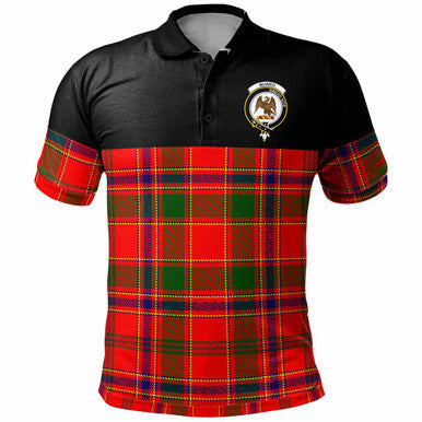 Scottish Munro Clan Crest Tartan Polo Shirt - Horizontal Style Front Side Tartan Plaid