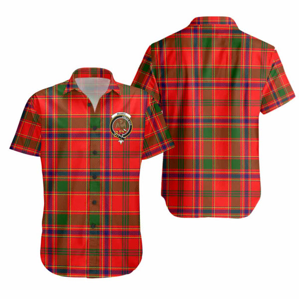 Scottish Munro Clan Crest Tartan Short Sleeve Shirt Tartan Plaid
