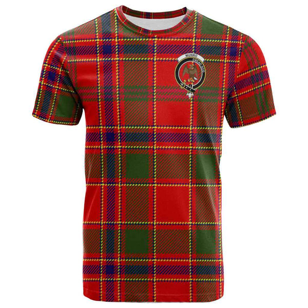 Scottish Munro Clan Crest Tartan T-Shirt Front Side Tartan Plaid