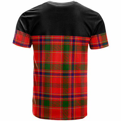 Scottish Munro Clan Crest Tartan T-Shirt - Horizontal Style Back Side Tartan Plaid