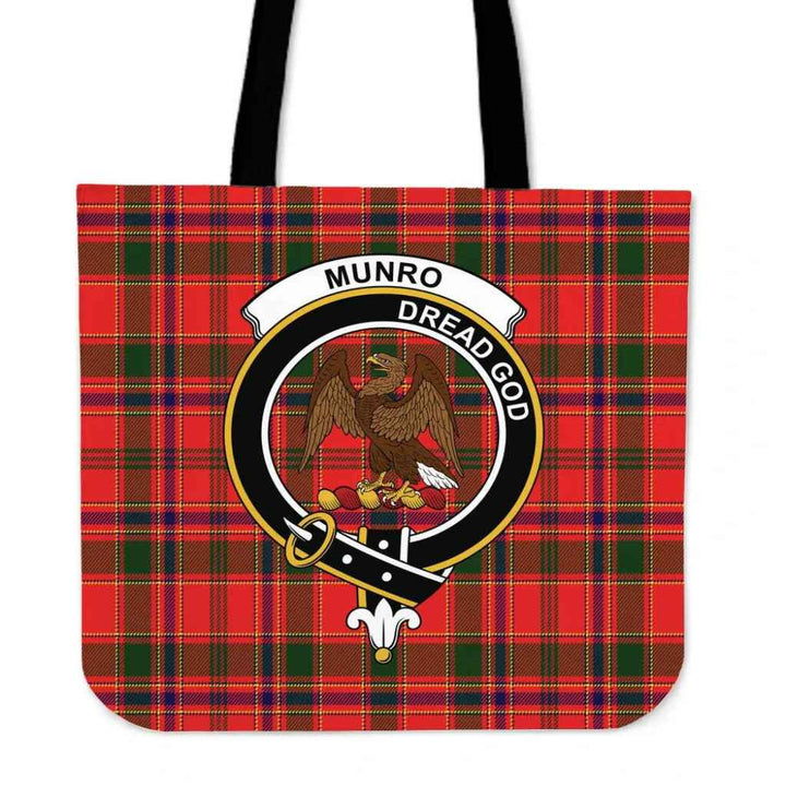 Scottish Munro Modern Clan Crest Tartan Tote Bag Tartan Plaid