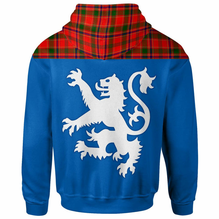 Scottish Munro Modern Clan Tartan Hoodie - Lion Rampant of Scotland With Flag back Side Tartan Plaid