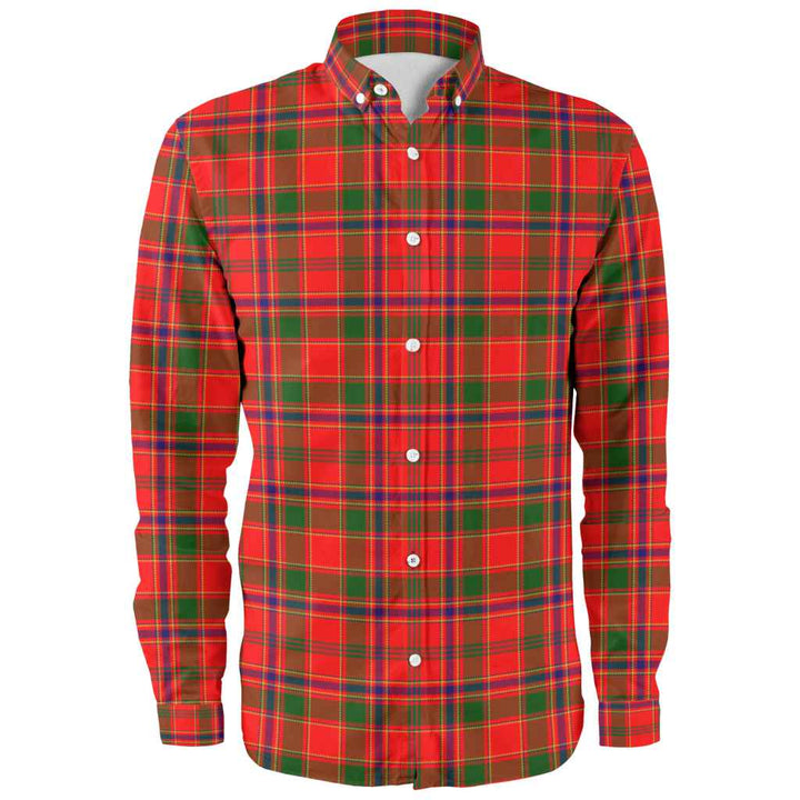 Scottish Munro Modern Clan Tartan Long Sleeve Shirt Front Side Tartan Plaid