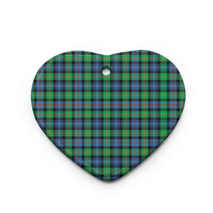 Scottish Murray of Atholl Ancient Clan Tartan Ceramic Ornament Heart Shape Tartan Plaid