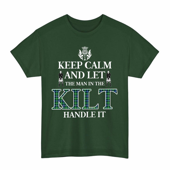 Scottish Murray of Atholl Ancient Clan Tartan T-Shirt - Keep Calm Tartan Plaid Forest Green Color