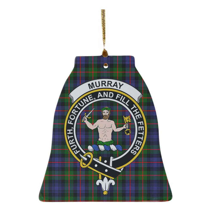 Scottish Murray (of Atholl) Clan Crest Tartan Ceramic Ornament Bell Shape Tartan Plaid