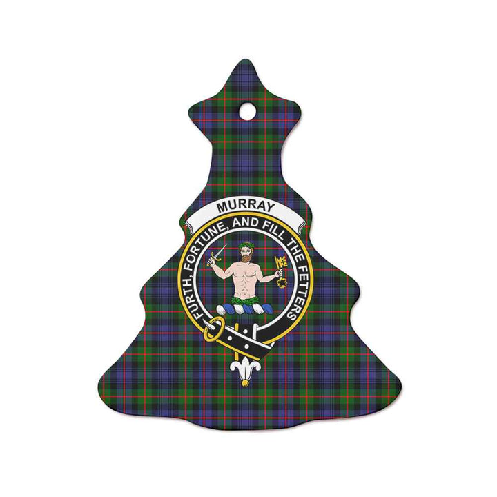 Scottish Murray (of Atholl) Clan Crest Tartan Ceramic Ornament Tree Shape Tartan Plaid
