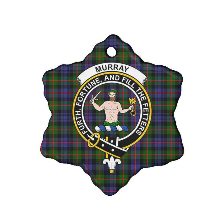 Scottish Murray (of Atholl) Clan Crest Tartan Ceramic Ornament Snow Flake Shape Tartan Plaid