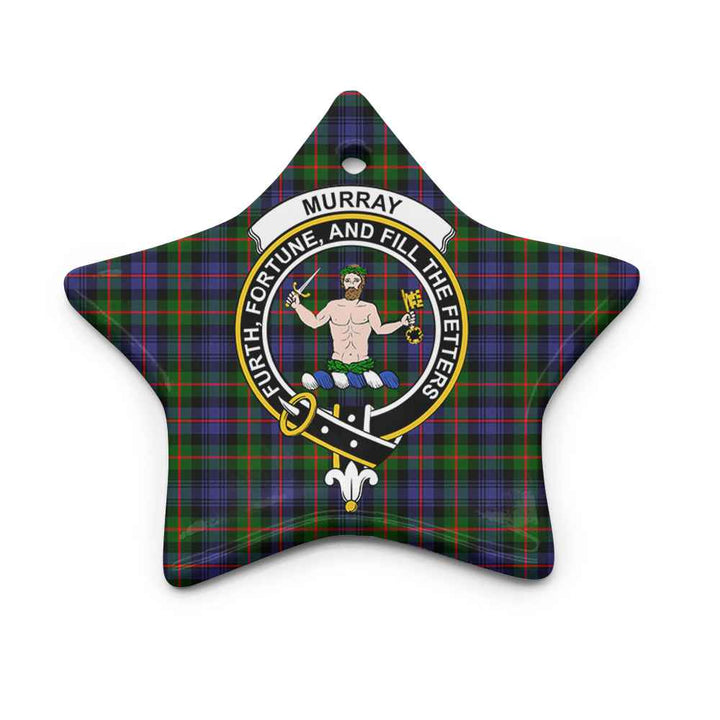 Scottish Murray (of Atholl) Clan Crest Tartan Ceramic Ornament Star Shape Tartan Plaid