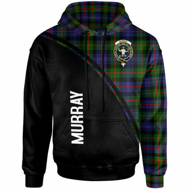 Scottish Murray (of Atholl) Clan Crest Tartan Curve Hoodie Front Side Tartan Plaid
