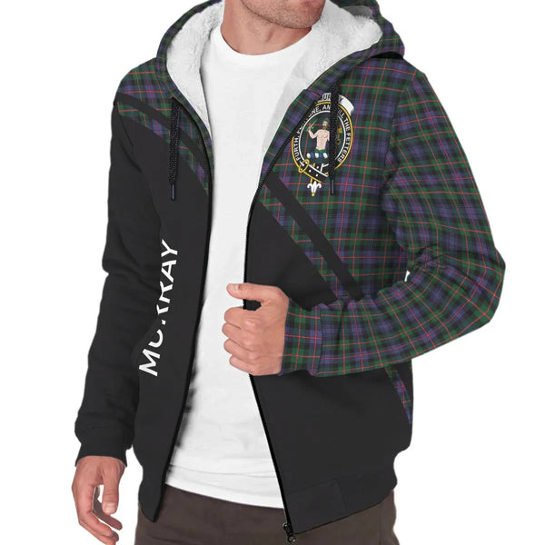 Scottish Murray (of Atholl) Clan Crest Tartan Curve Sherpa Hoodie