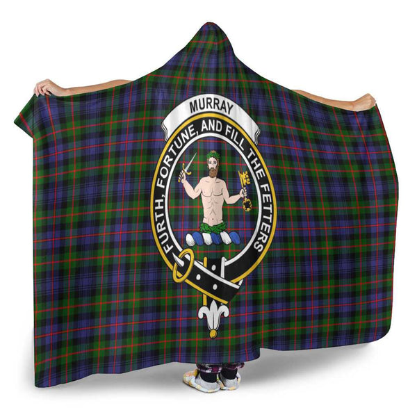Scottish Murray (of Atholl) Clan Crest Tartan Hooded Blanket Tartan Plaid 2