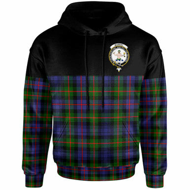 Scottish Murray (of Atholl) Clan Crest Tartan Hoodie - Horizontal Style Front Side Tartan Plaid