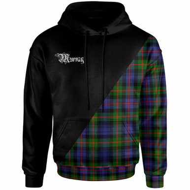 Scottish Murray (of Atholl) Clan Crest Tartan Hoodie - Military Logo Front Side Tartan Plaid