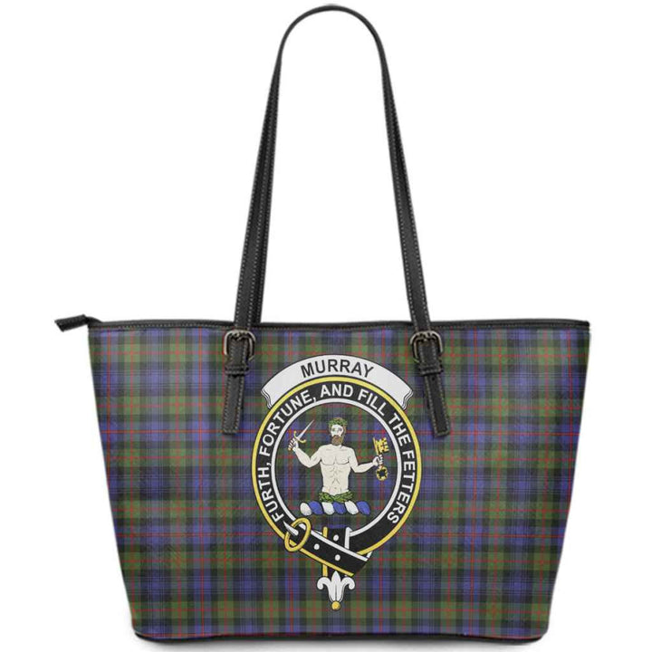 Scottish Murray (of Atholl) Clan Crest Tartan Leather Tote Tartan Plaid