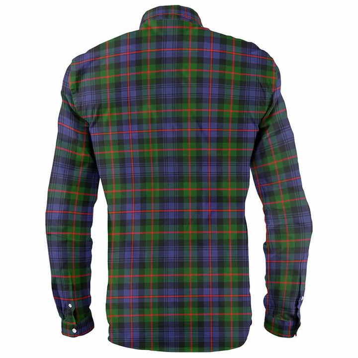 Scottish Murray (of Atholl) Clan Crest Tartan Long Sleeve Shirt Back Side Tartan Plaid