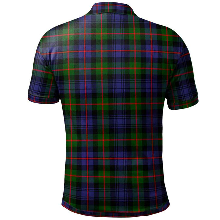 Scottish Murray (of Atholl) Clan Crest Tartan Polo Shirt Back Side Tartan Plaid