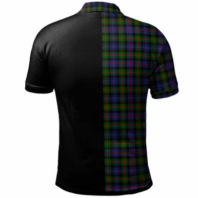 Scottish Murray (of Atholl) Clan Crest Tartan Polo Shirt - Half in Me Back Side Tartan Plaid