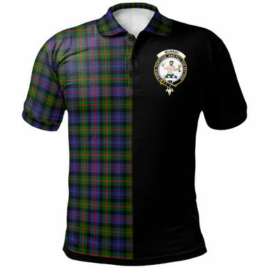 Scottish Murray (of Atholl) Clan Crest Tartan Polo Shirt - Half in Me Front Side Tartan Plaid