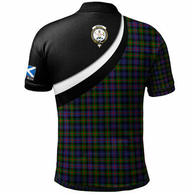 Scottish Murray (of Atholl) Clan Crest Tartan Polo Shirt - Scotland Forever Style Back Side Tartan Plaid